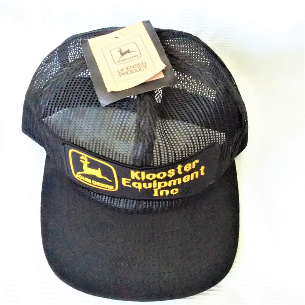 John Deere Ball Cap Klooster Louisville Snap Back Trucker Mesh Hat USA Tags VTG - Picture 9 of 9